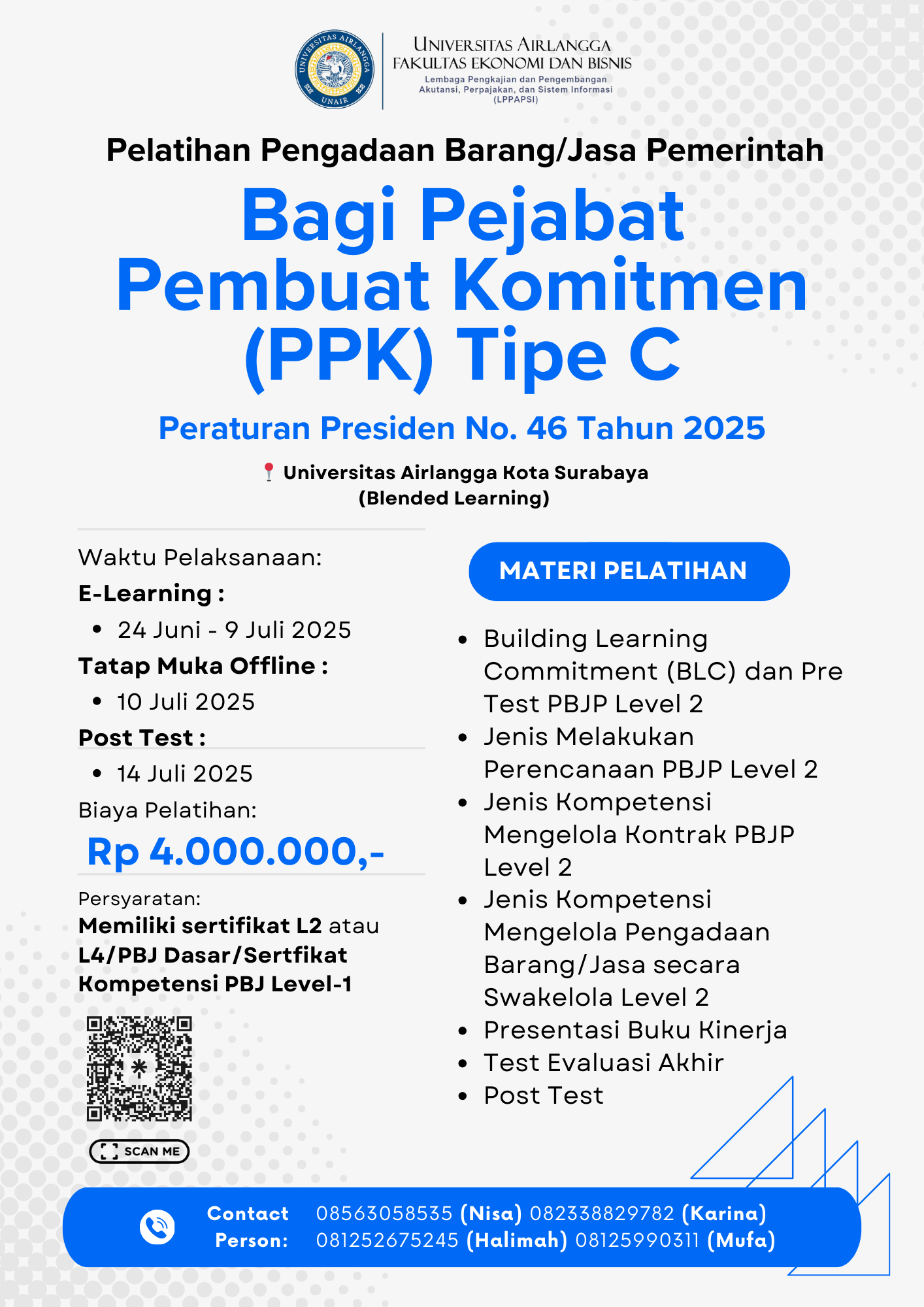 Pelatihan Bagi Pejabat Pembuat Komitmen PPK Tipe C