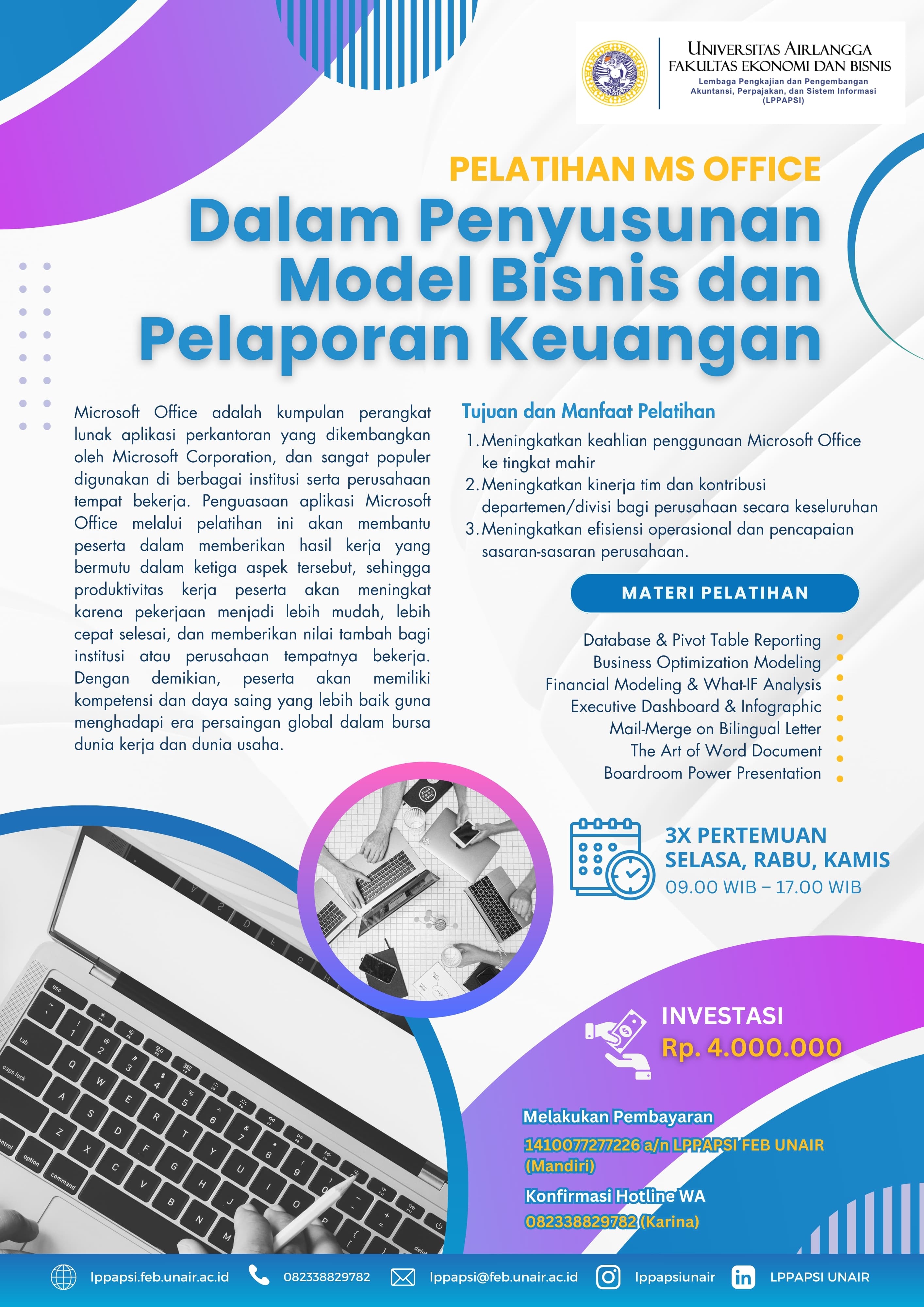 Pelatihan MS Office dalam Penyusunan Model Bisnis dan Pelaporan Keuangan