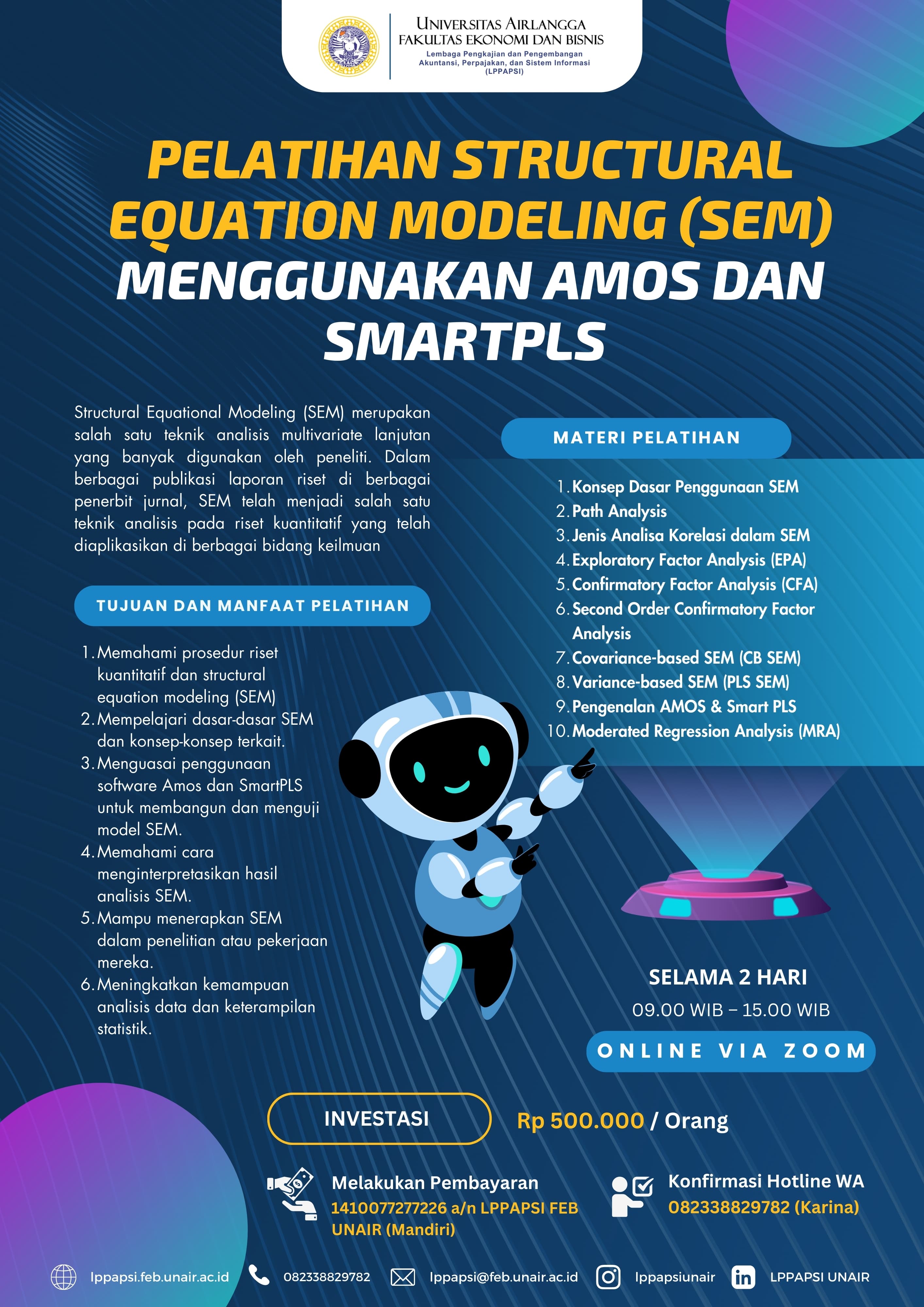 Pelatihan Structural Equation Modeling (SEM) Menggunakan AMOS dan SmartPLS